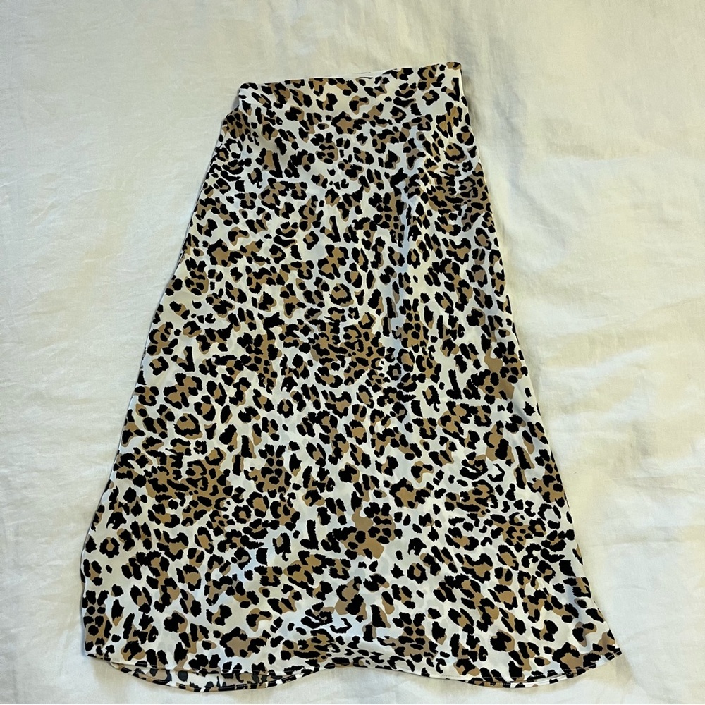 Babaton cheetah midi slip skirt